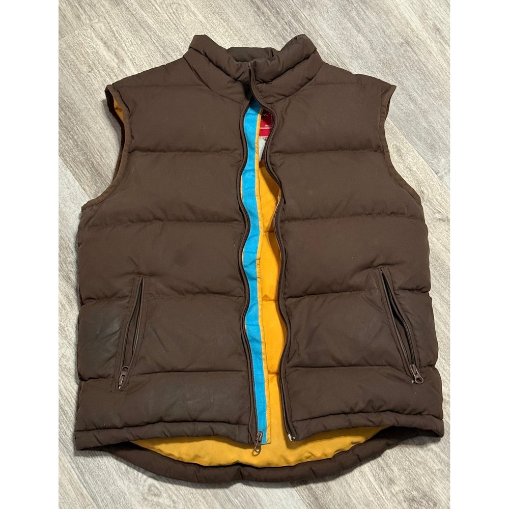 Y2K Unionbay Puffer Vest Brown Quilted Zip Front Outerwear Women's Size L